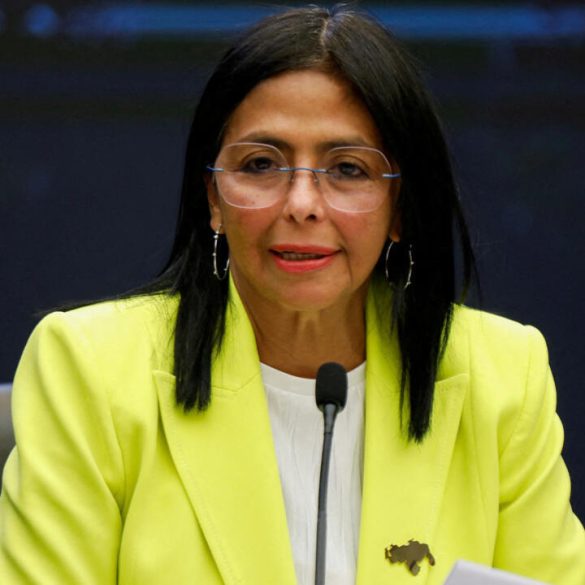 Delcy Rodríguez, investie présidente par intérim du Venezuela, à Caracas.