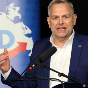 Leif-Erik Holm, tête de liste de l’AfD en Mecklembourg-Poméranie-Occidentale.