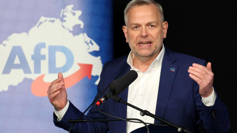 Leif-Erik Holm, tête de liste de l’AfD en Mecklembourg-Poméranie-Occidentale.