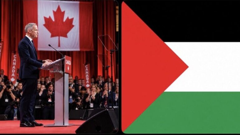 Visuel associant le Canada et la Palestine dans une publication sur une aide de 100 millions de dollars