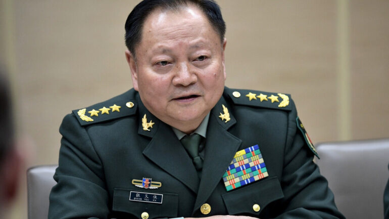 Le général chinois Zhang Youxia lors d’une réunion à Moscou en décembre 2017.