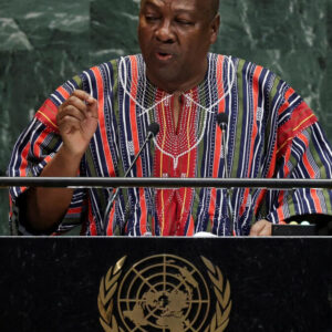 Le président ghanéen John Dramani Mahama lors d’un déplacement international.