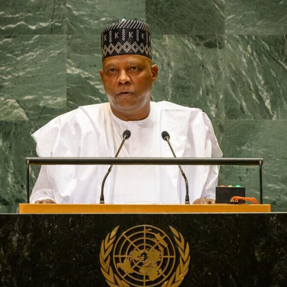 Le vice-président nigérian Kashim Shettima à la tribune des Nations unies lors d’une précédente Assemblée générale.