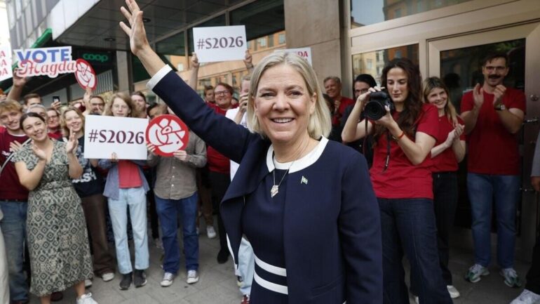 Magdalena Andersson a mené la campagne des sociaux-démocrates lors des législatives suédoises de 2026.