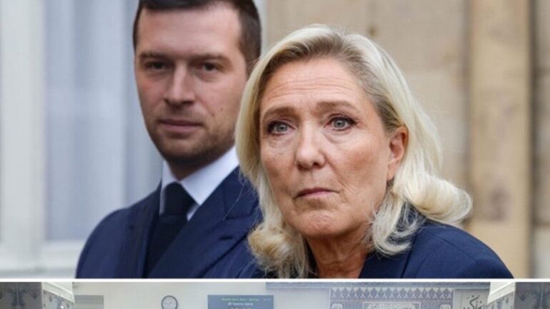 Jordan Bardella et Marine Le Pen lors d’une apparition publique