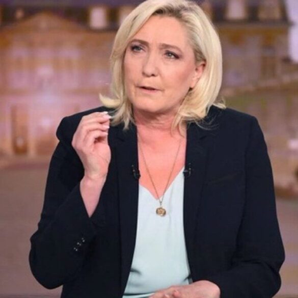 Marine Le Pen lors d’une intervention télévisée.